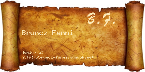Bruncz Fanni névjegykártya